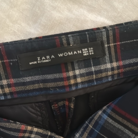 Zara Plaid kickflare pants size 4 - Picture 2 of 3